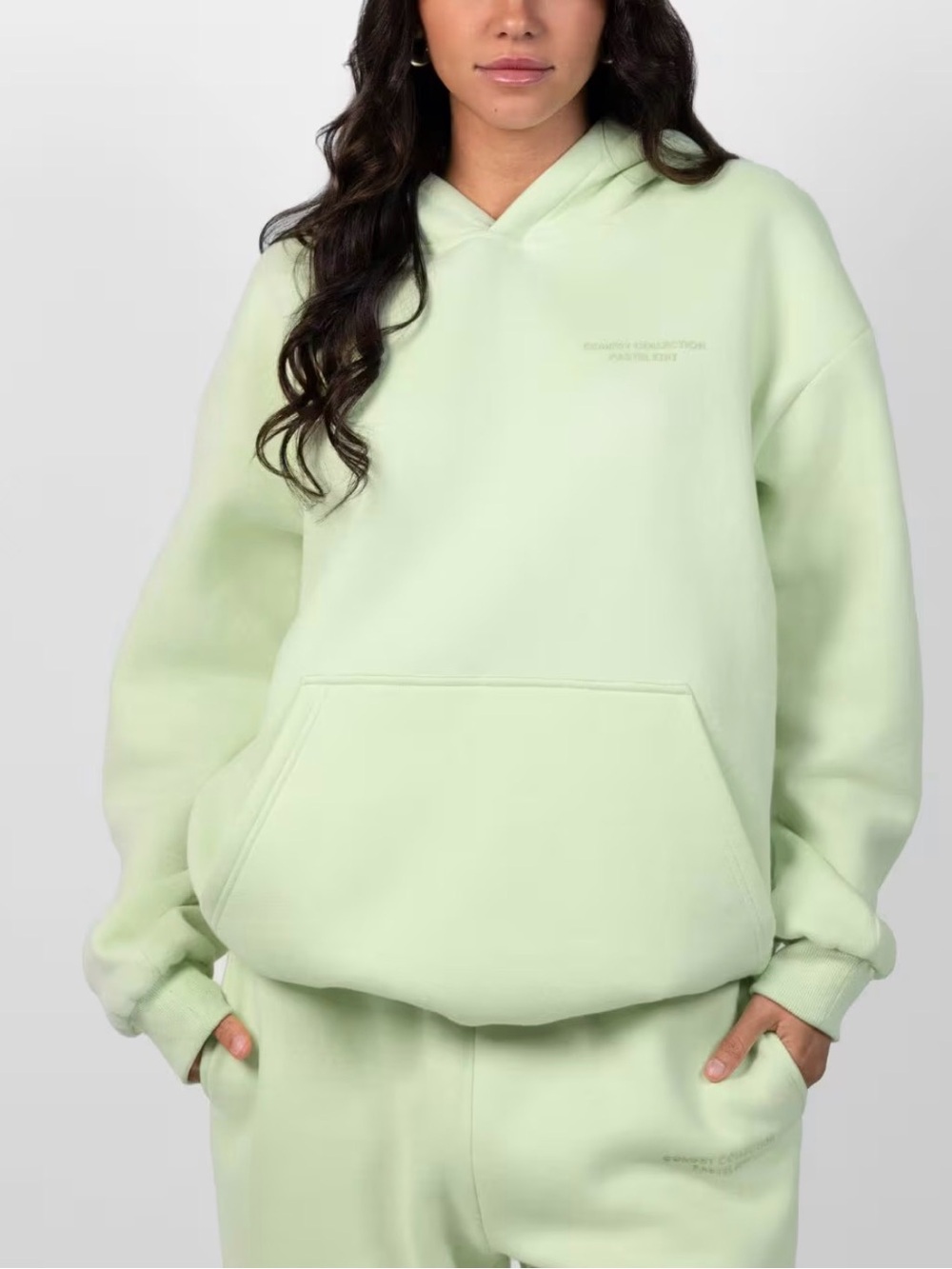 Relaxed Mint Green Hoodie with Kangaroo Pocket